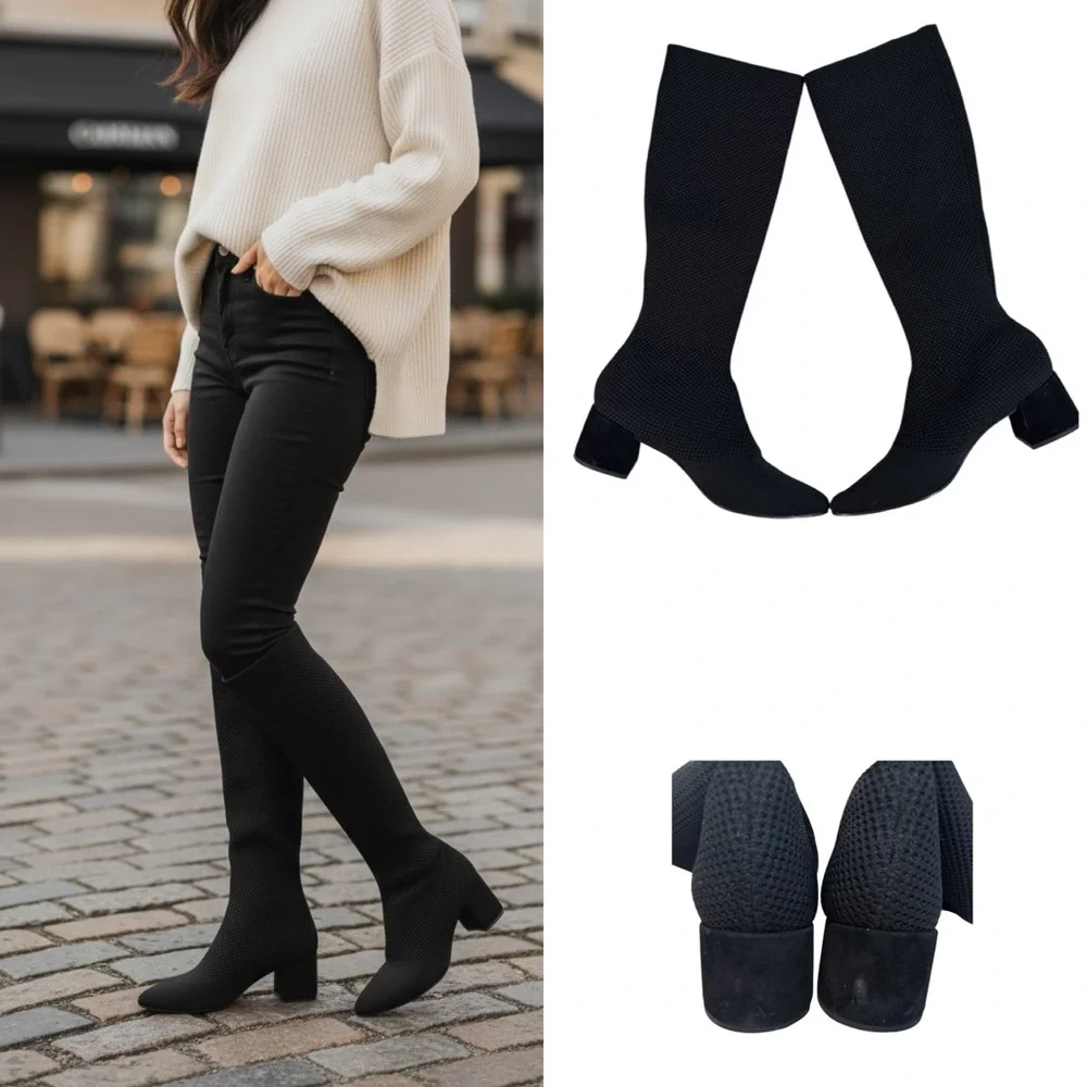 Eileen Fisher Innis Stretch Knit Boot - Picture 1 of 6